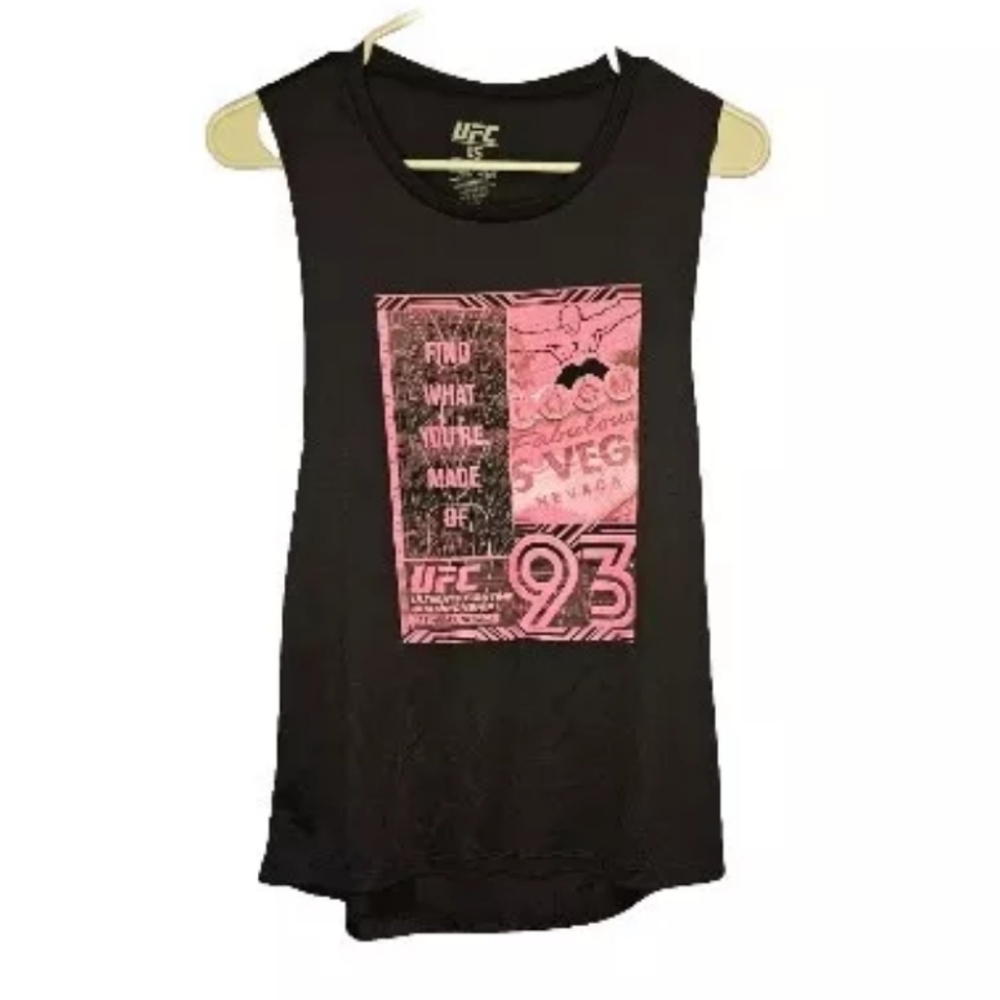 UFC Womans Athletic Tank Top Black Pink Size Small